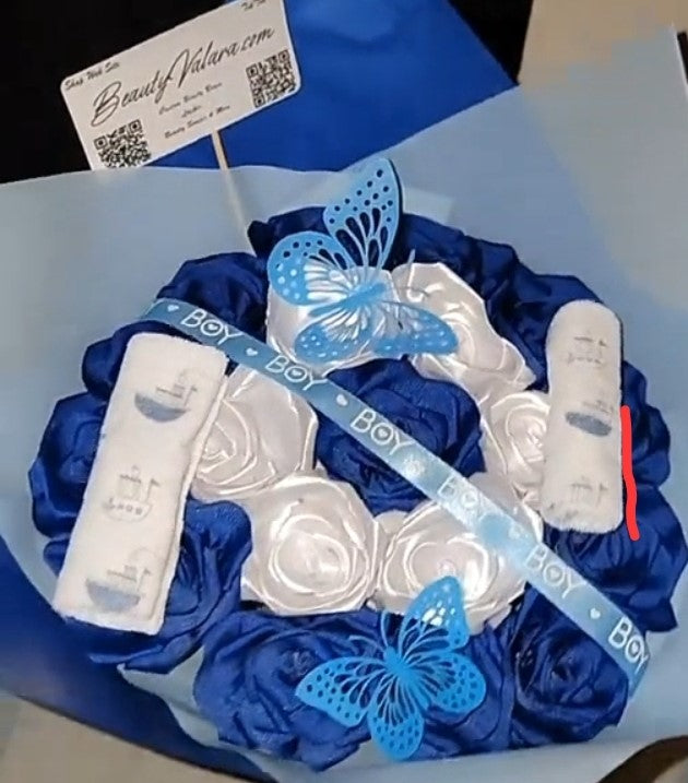 Blue and White Ribbon Bouquet